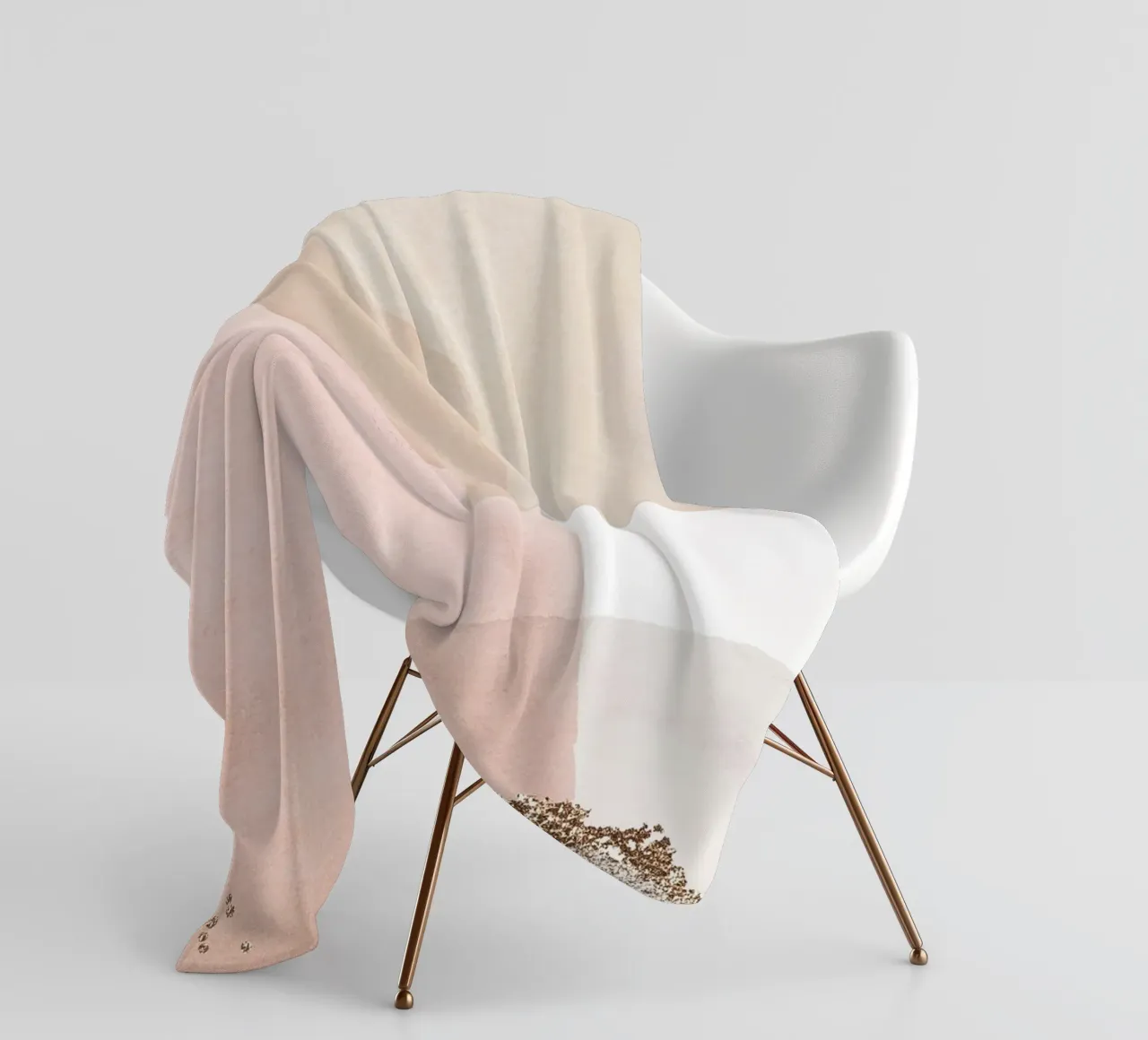 Morbidezza astratta - colori pastello e accenti dorati coperta in pile da Whole©