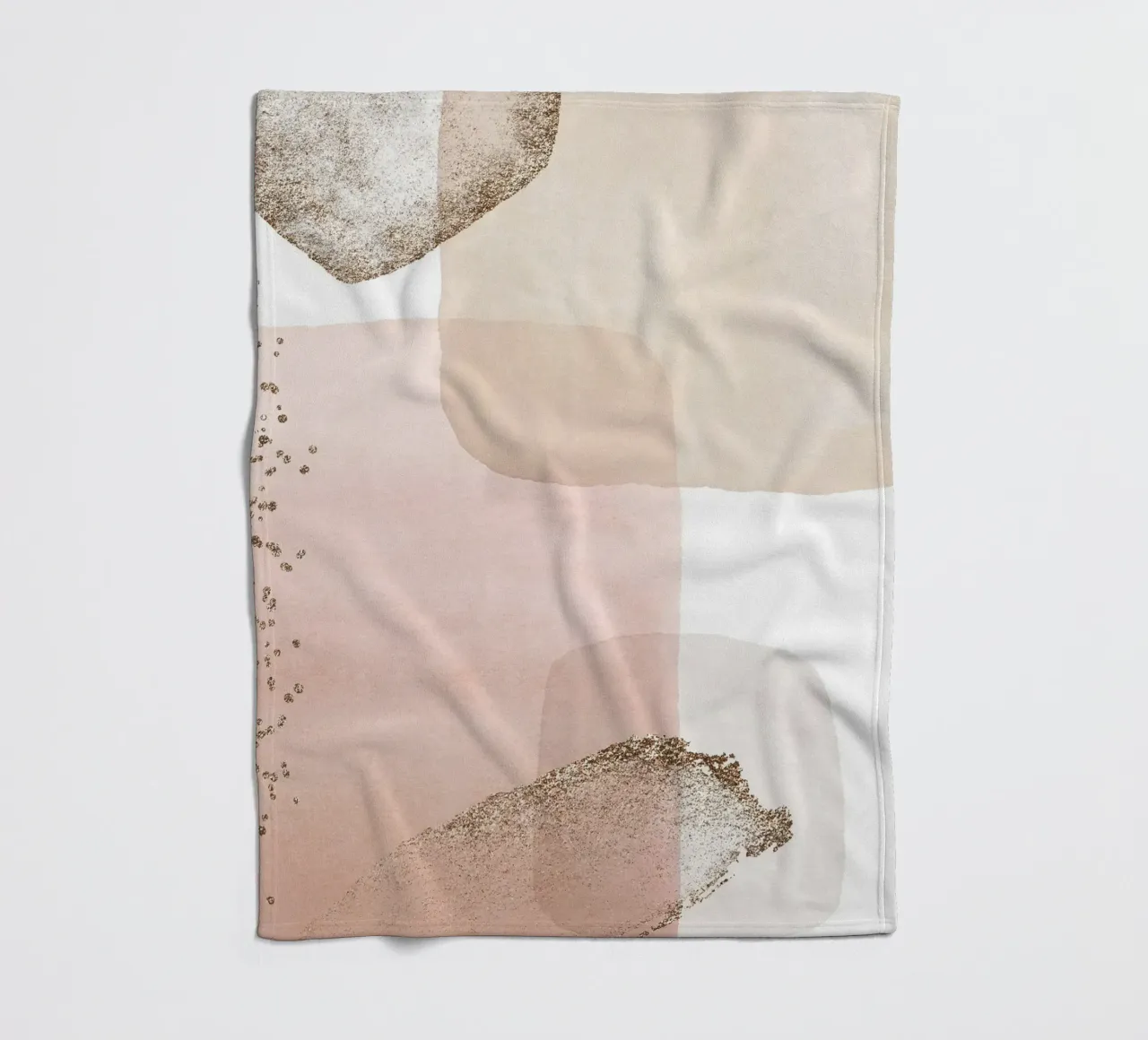 Morbidezza astratta - colori pastello e accenti dorati coperta in pile da Whole©