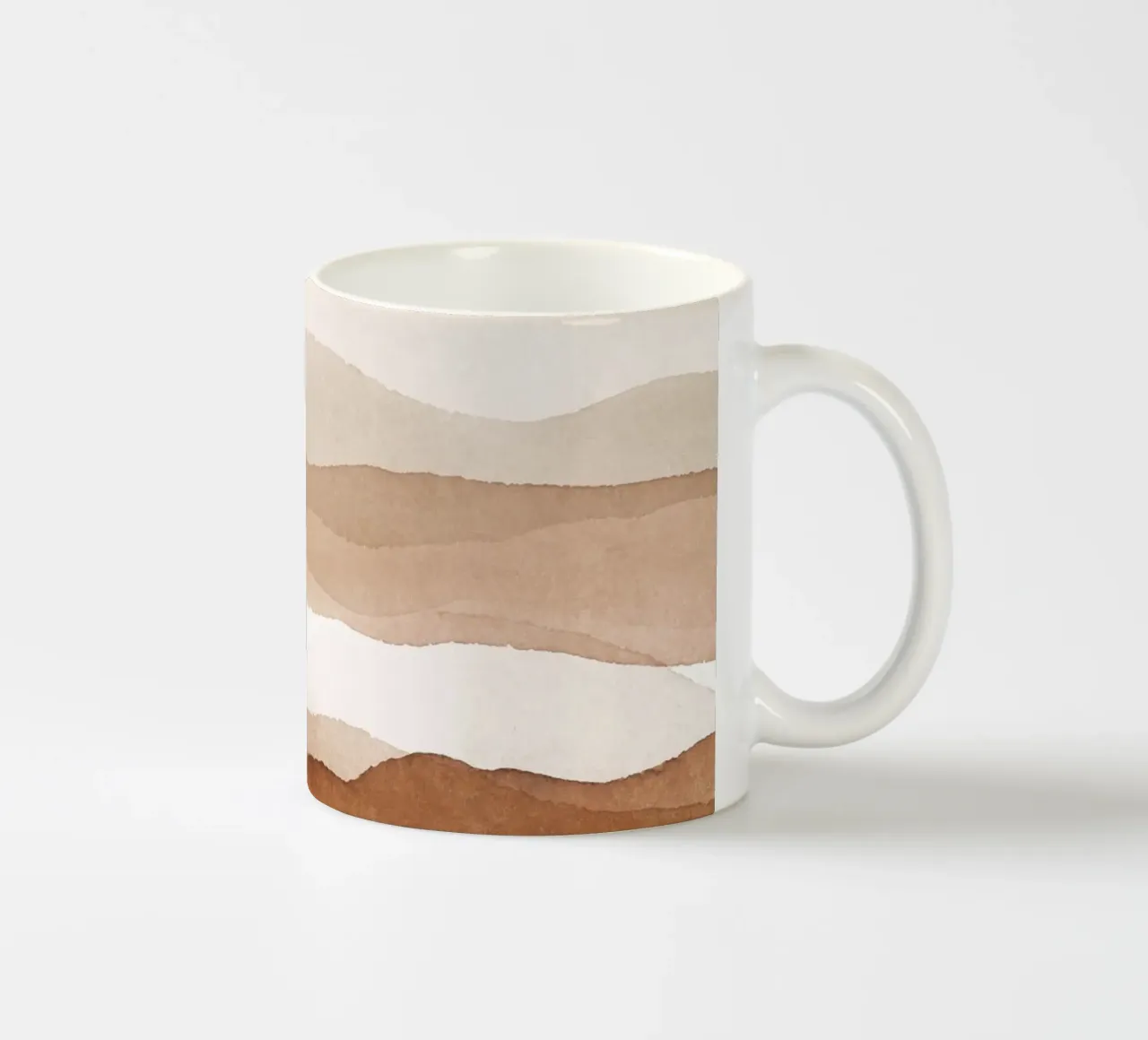 Abstract landschap - aardetinten en minimalisme keramische mok van Whole©