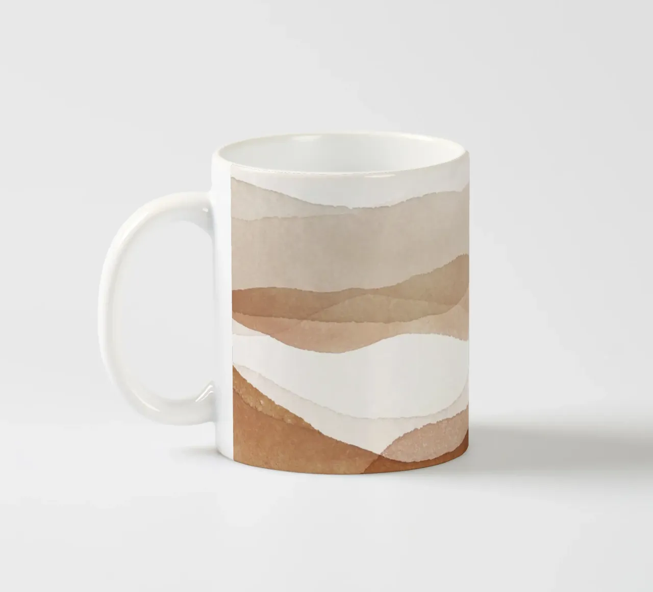 Abstract landschap - aardetinten en minimalisme keramische mok van Whole©