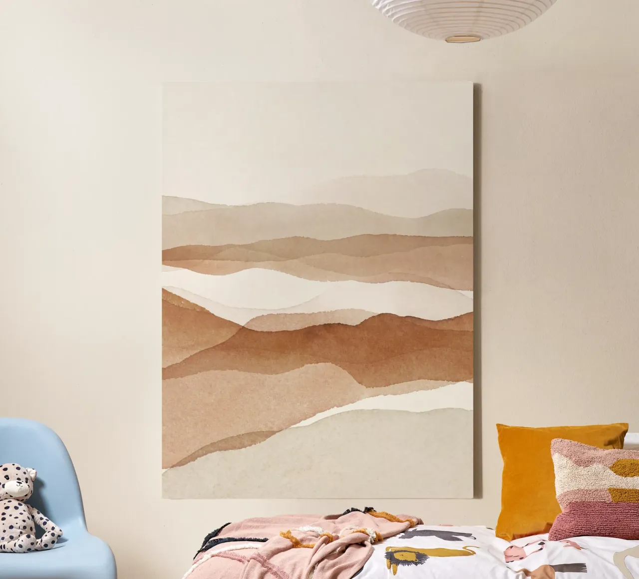 Abstract landschap - aardetinten en minimalisme canvas met Baklijst van Whole©