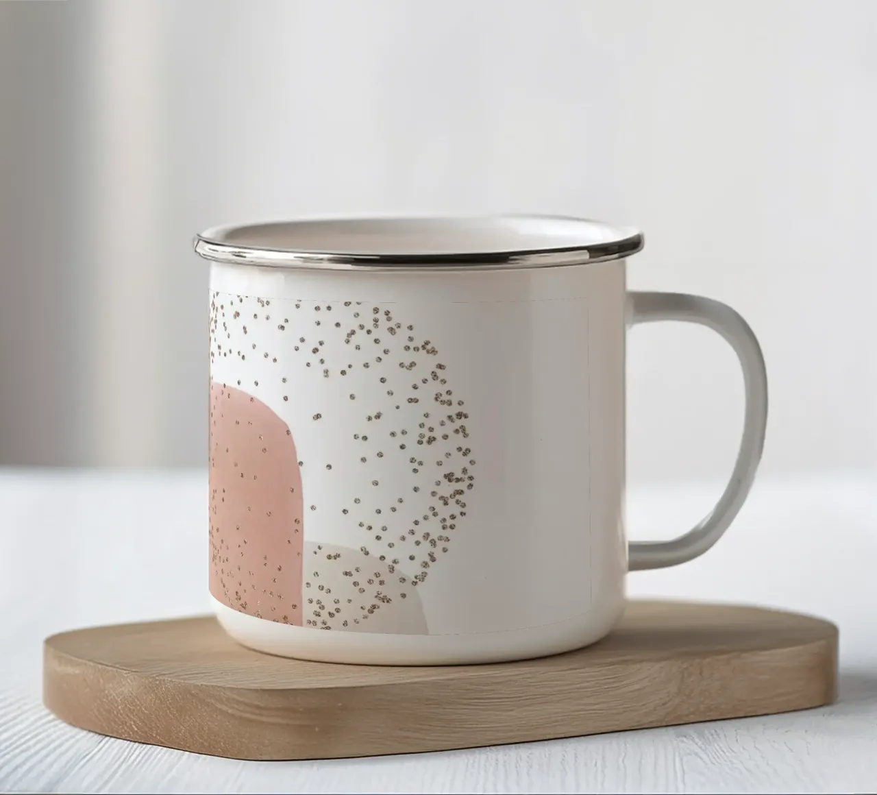 Eleganza astratta - colori pastello e accenti dorati tazza in smalto da Whole©