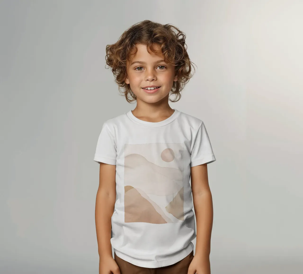 Gentle hills - abstract nature kids t-shirt by Whole©