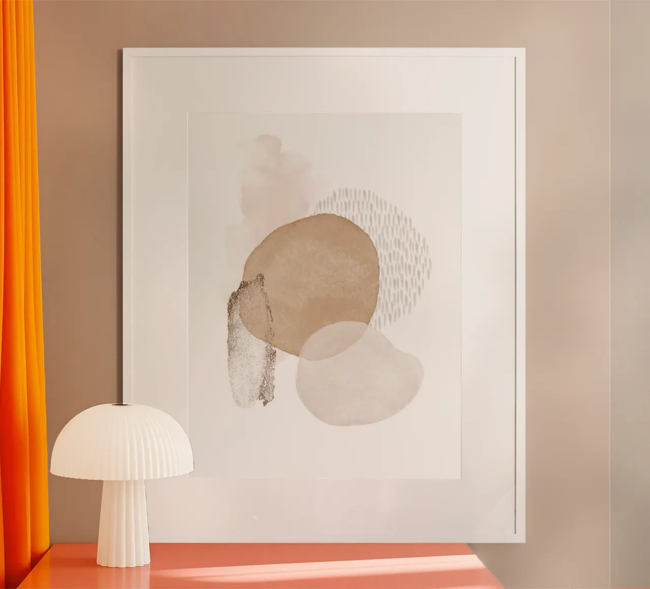 Beige Balance - Abstract shapes hahnemühle by Whole©