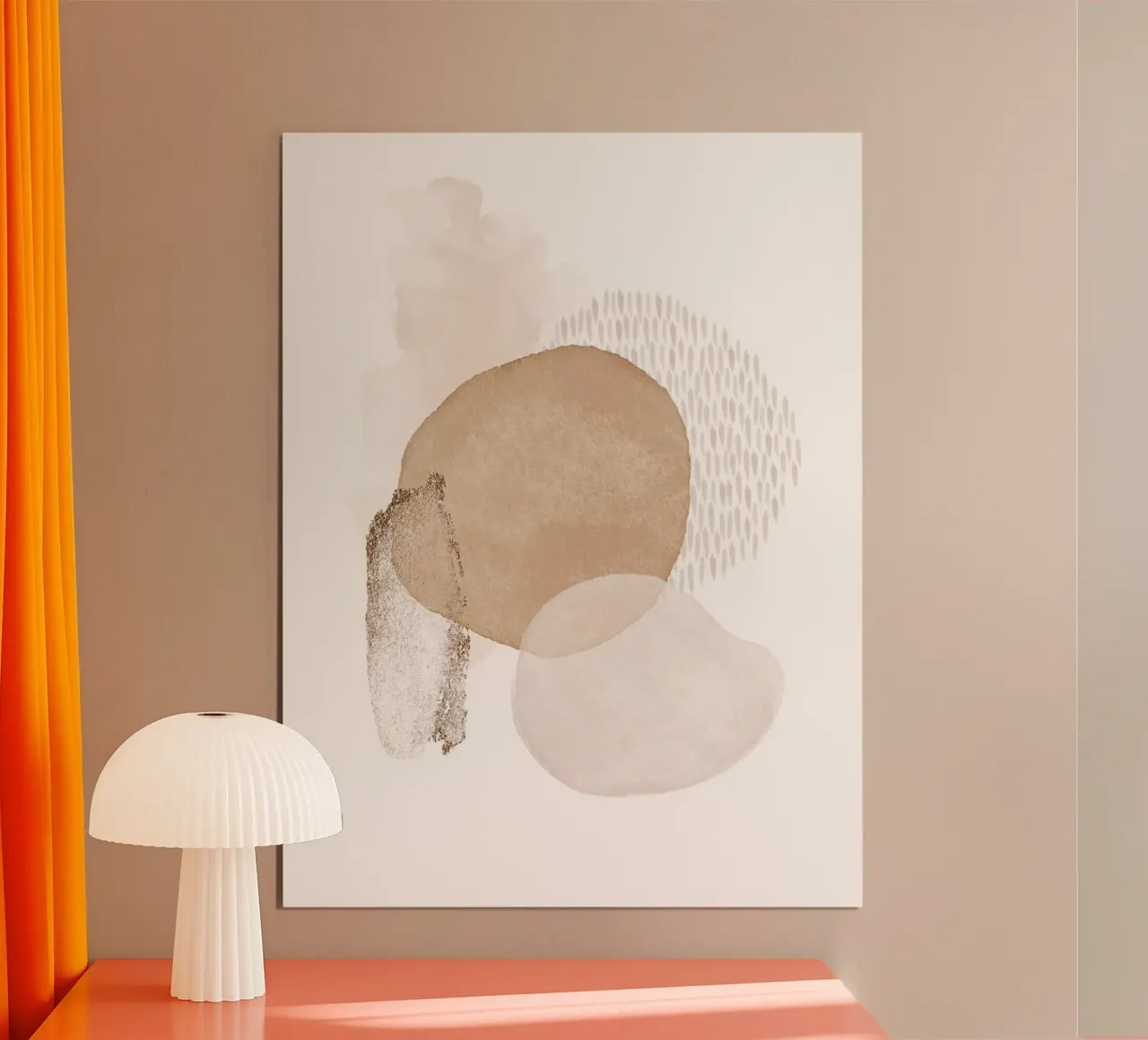 Beige Balance - Abstract shapes hahnemühle by Whole©