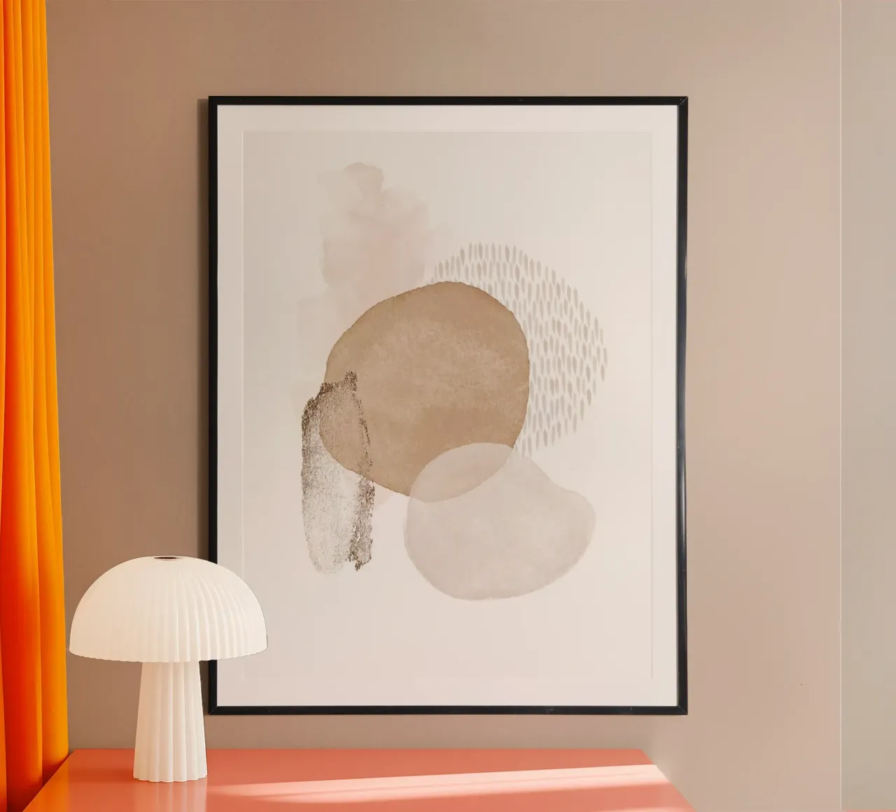 Beige Balance - Abstract shapes hahnemühle by Whole©