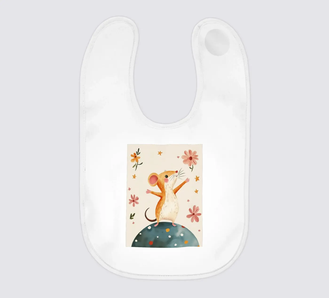 Tiny Planet Mouse baby bib by Lilo