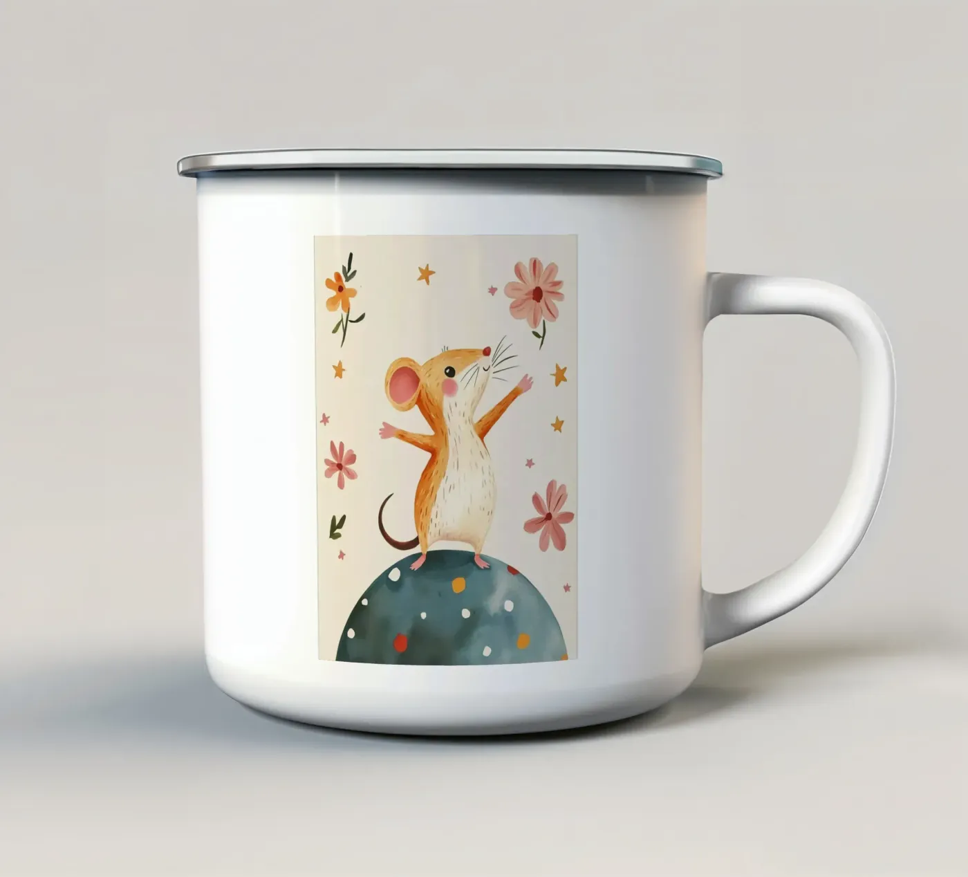 Tiny Planet Mouse enamel mug by Lilo
