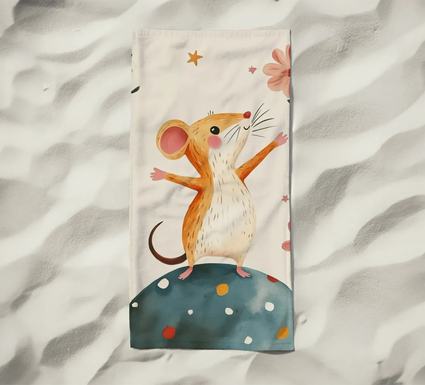 Tiny Planet Mouse beach towel by Lilo