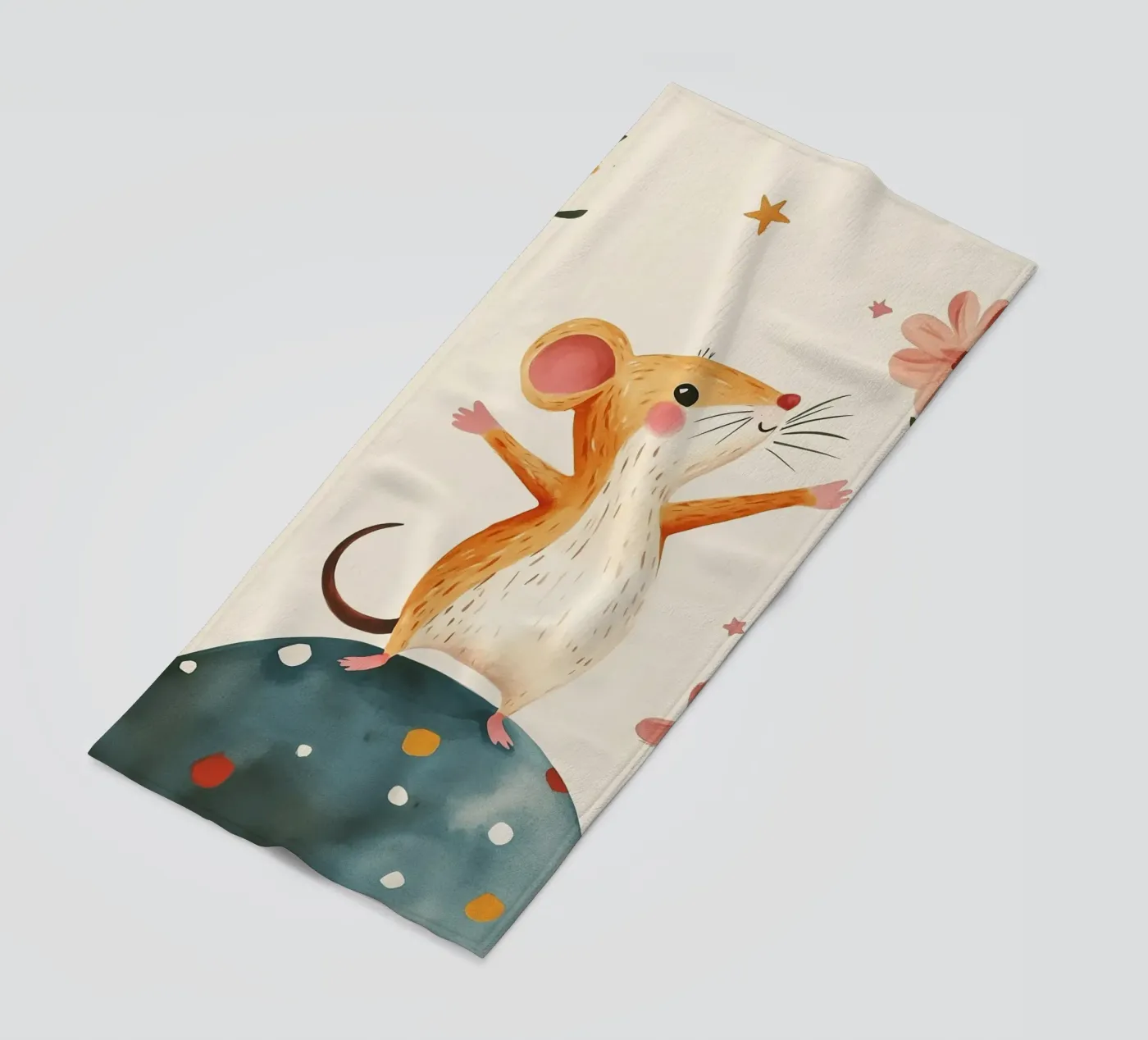 Tiny Planet Mouse beach towel by Lilo