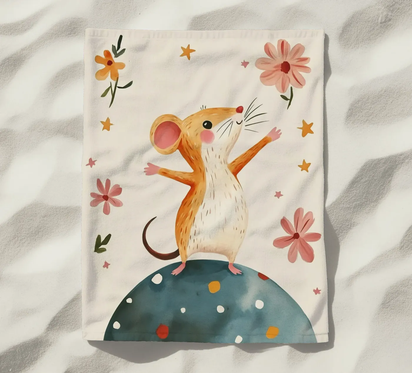 Tiny Planet Mouse beach towel by Lilo
