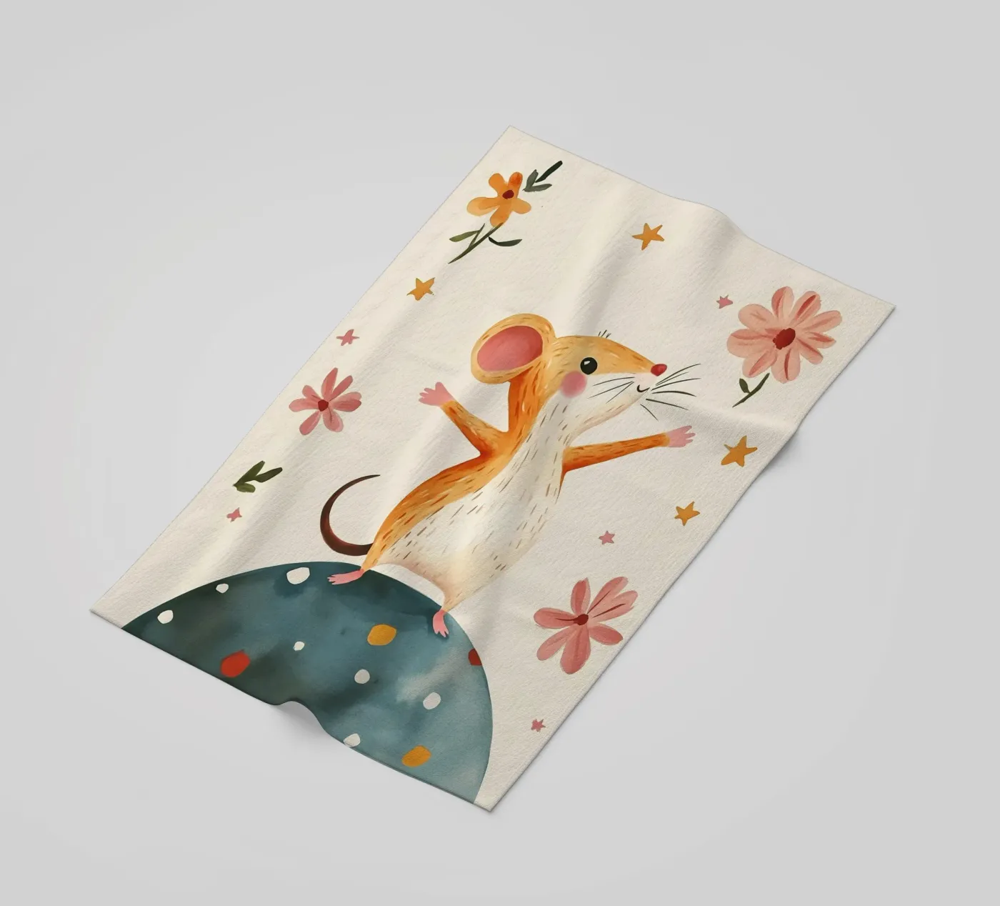 Tiny Planet Mouse beach towel by Lilo