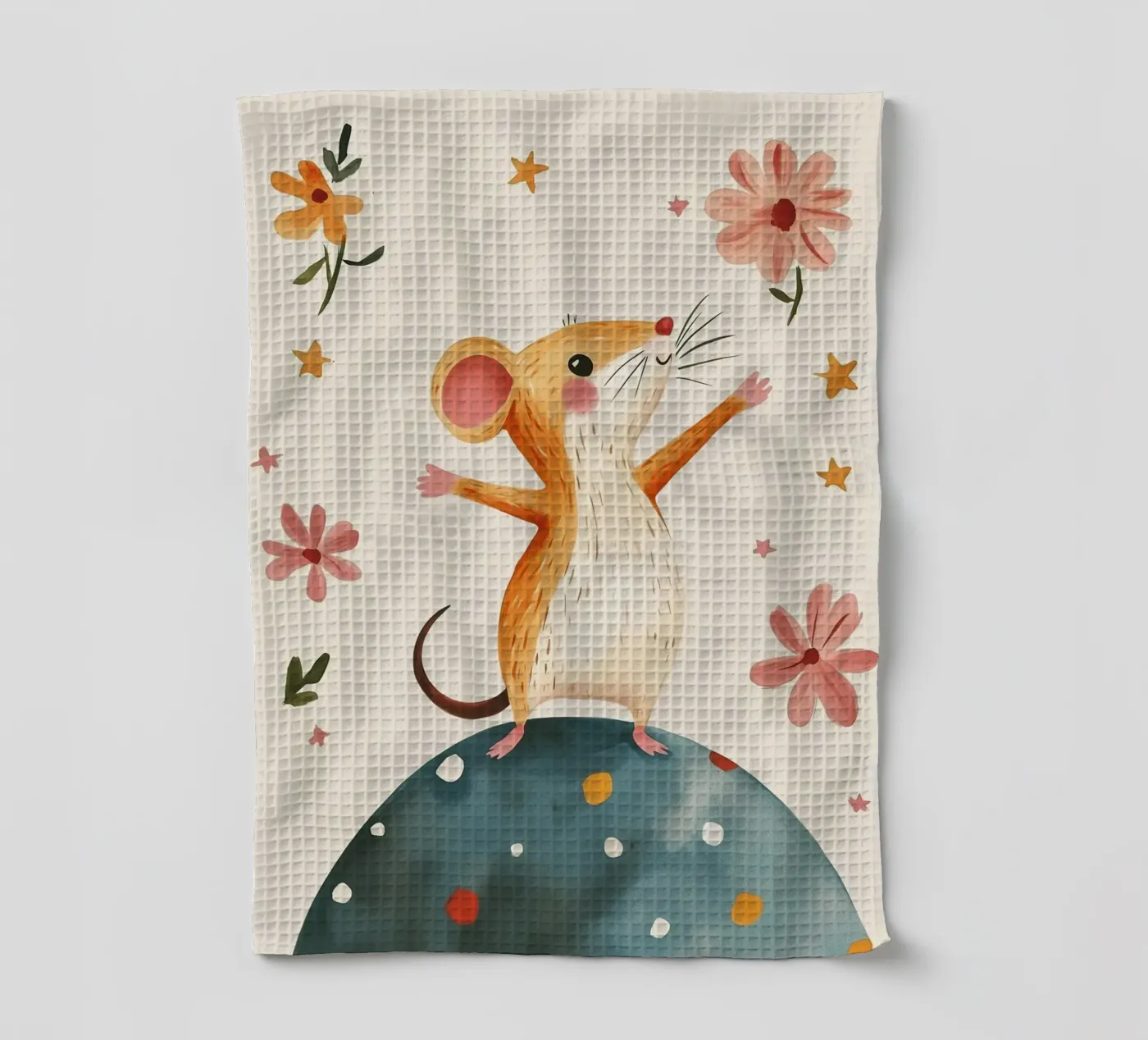 Tiny Planet Mouse tea towel by Lilo