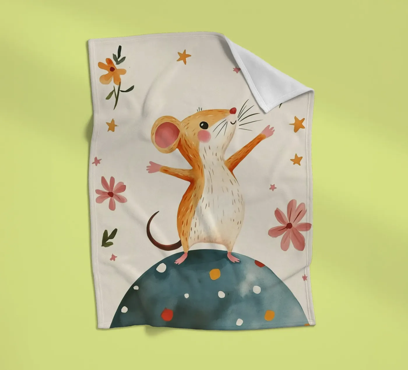 Tiny Planet Mouse fleecedeken van Lilo