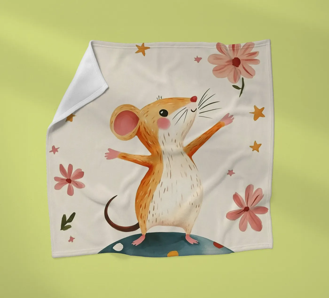 Tiny Planet Mouse fleecedeken van Lilo