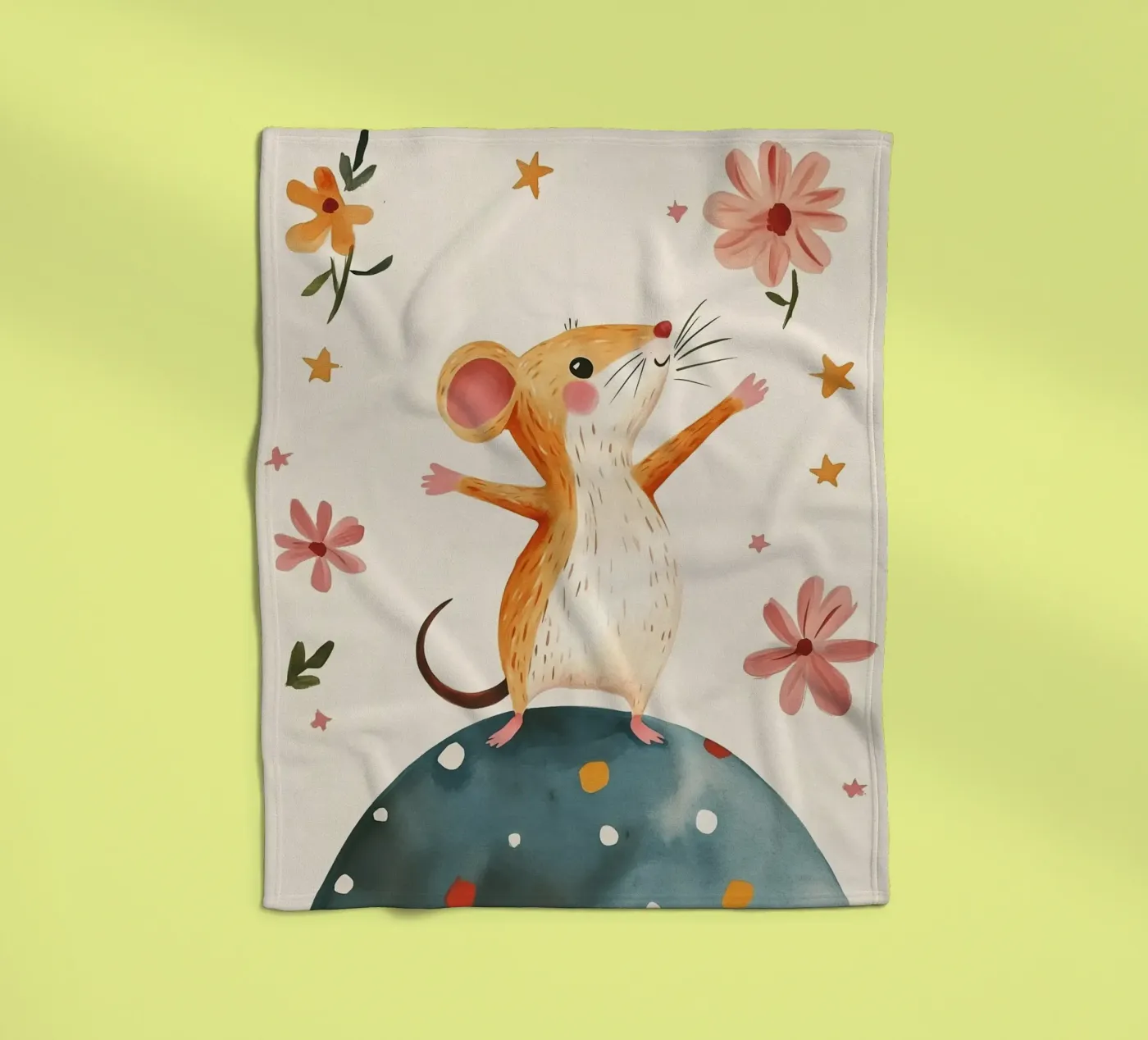 Tiny Planet Mouse fleecedeken van Lilo