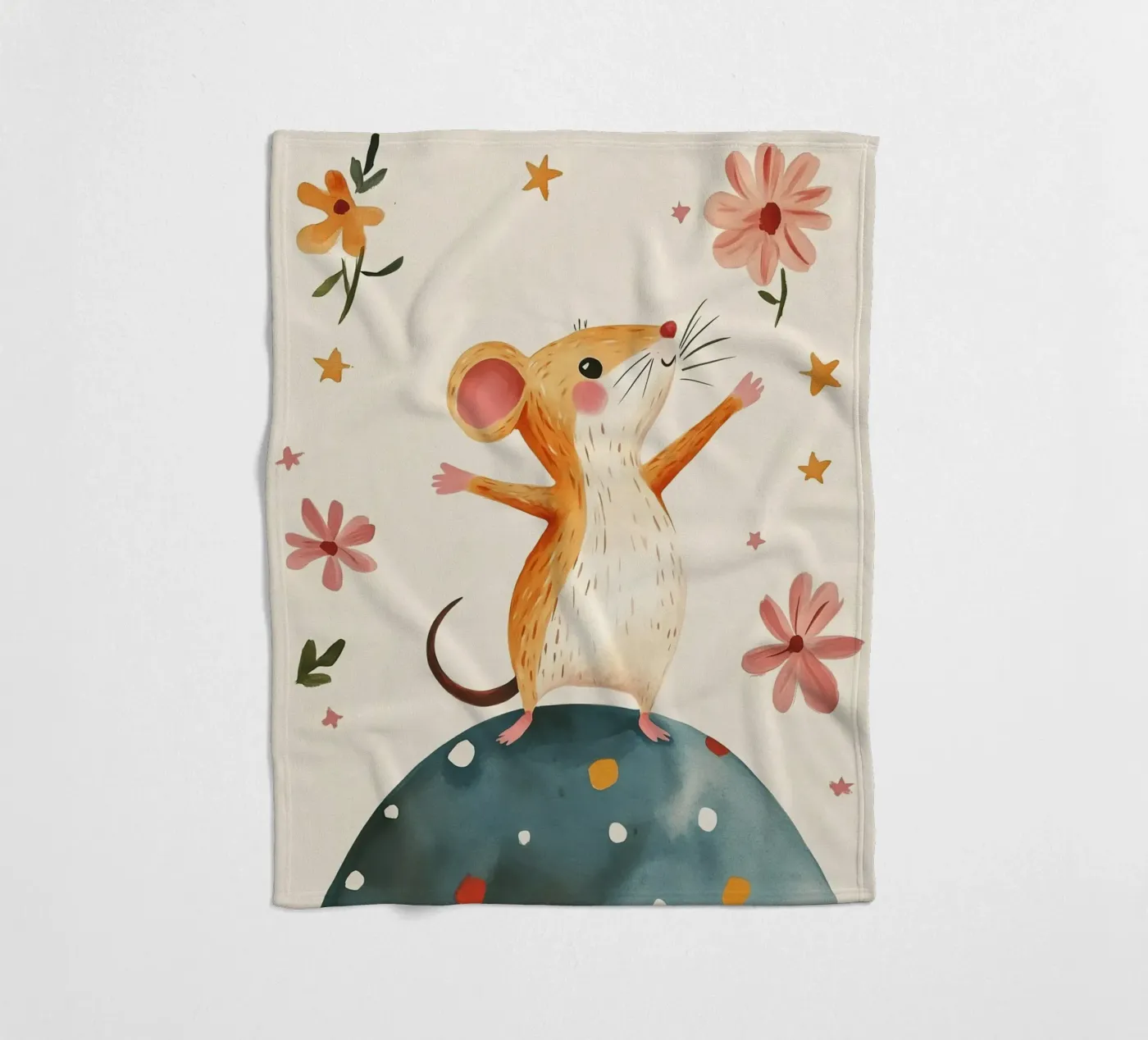Tiny Planet Mouse fleecedeken van Lilo