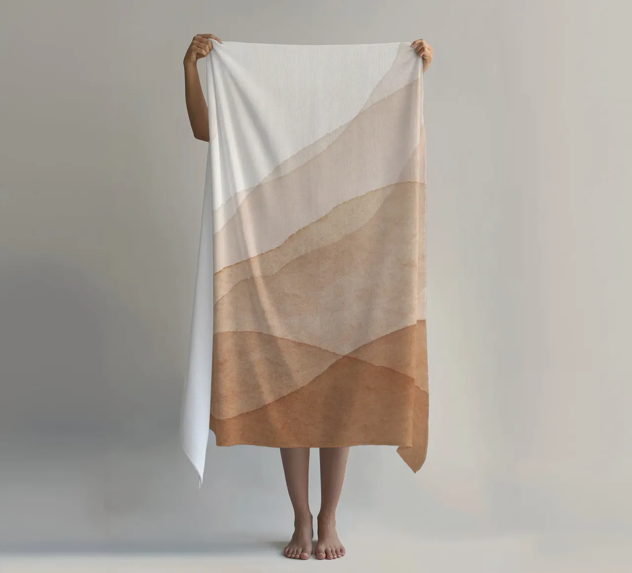 Zachte golven - Abstract landschap strandhanddoek van Whole©