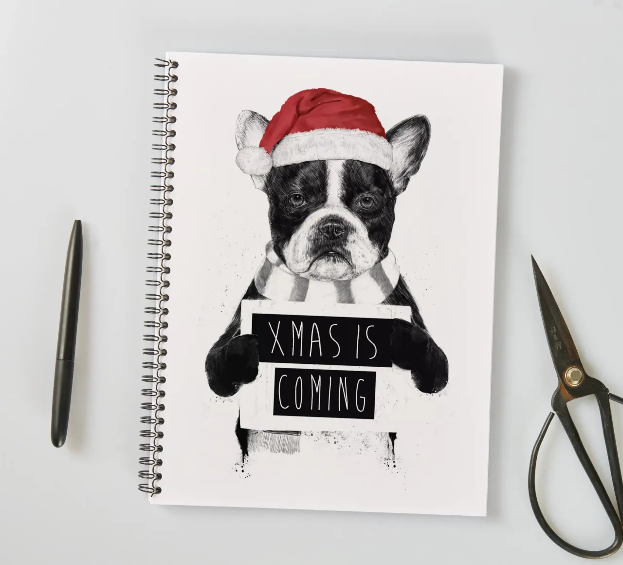 Xmas Dog spiral notebook by Balazs Solti