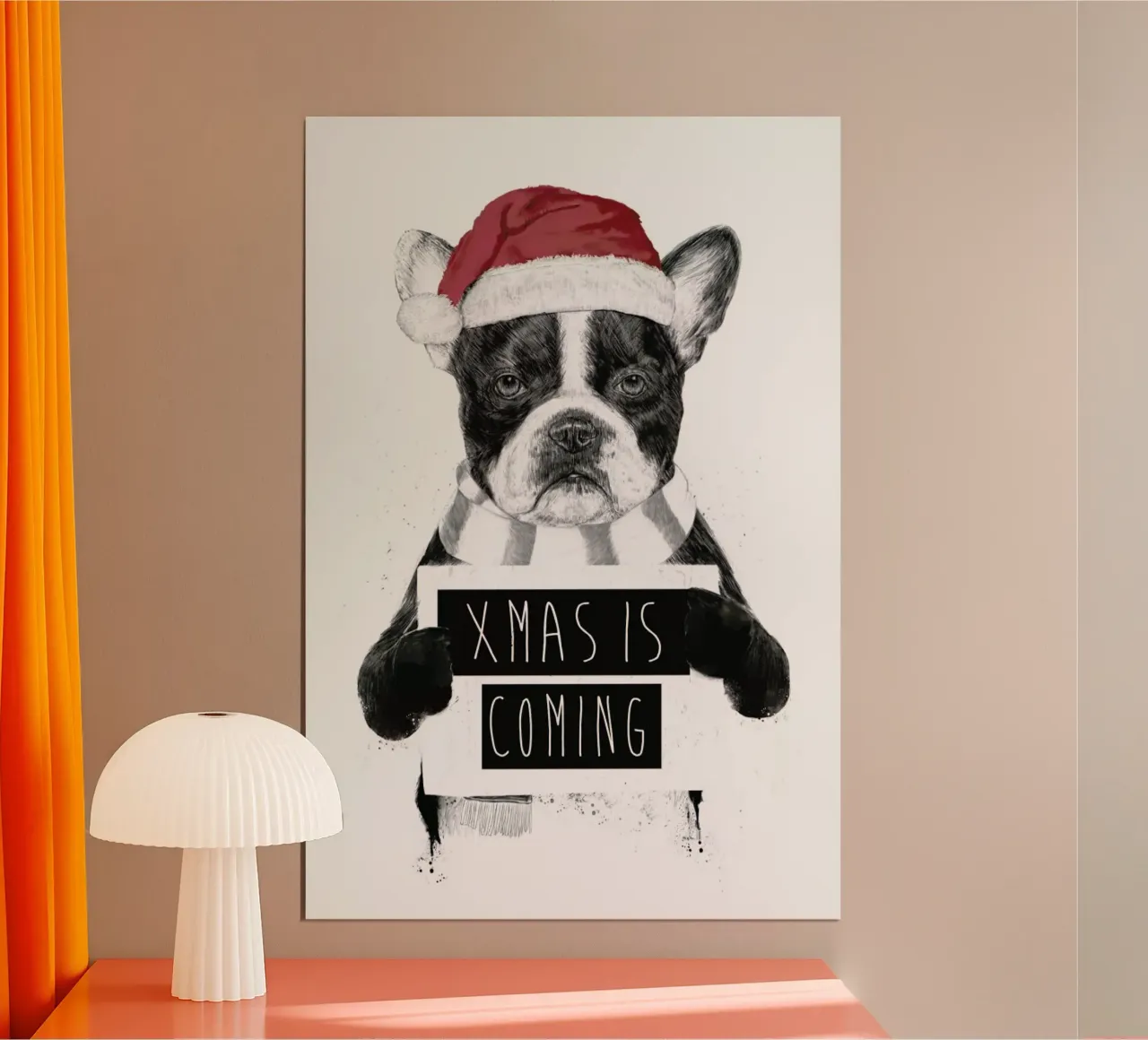 Xmas Dog poster con marco de plástico de Balazs Solti