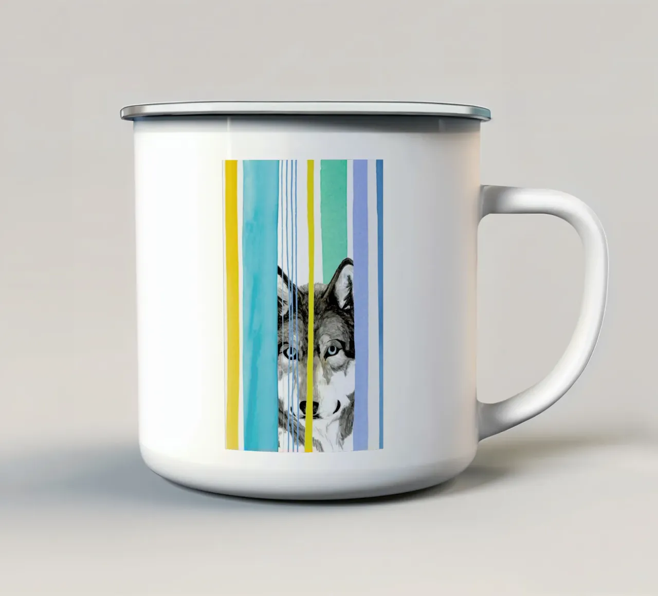 Dreamy Wolf tazza in smalto da Rococco LA