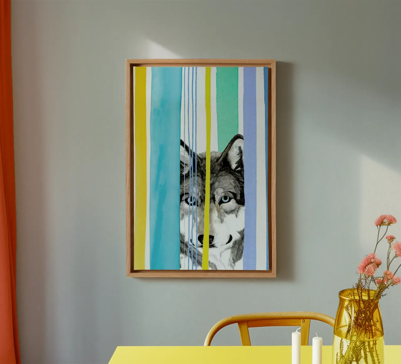 Dreamy Wolf tela con Cornice a cassetta da Rococco LA