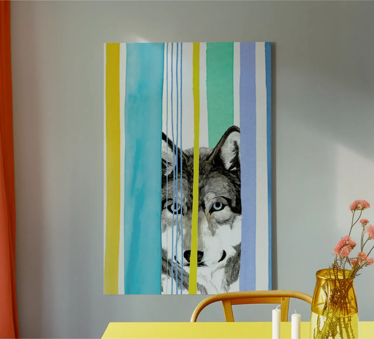 Dreamy Wolf tela con Cornice a cassetta da Rococco LA