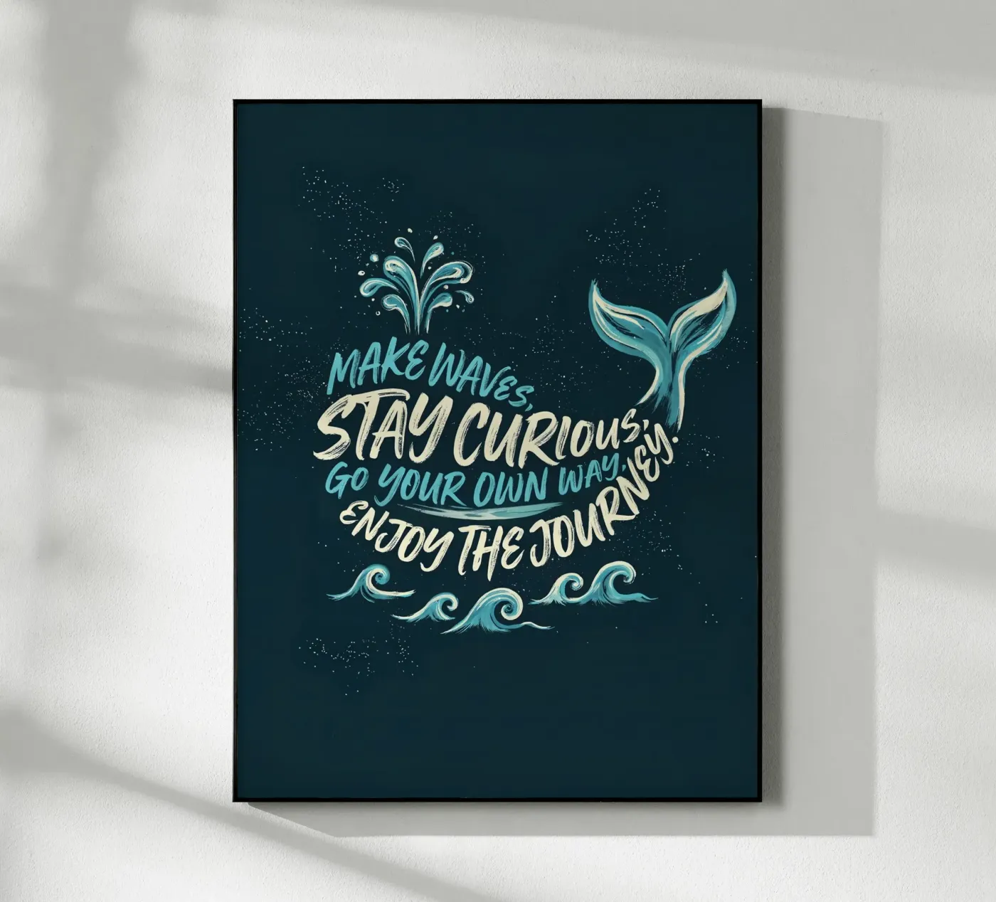 Make Waves: Design tipografico con balena plexiglass da Klitzeklein