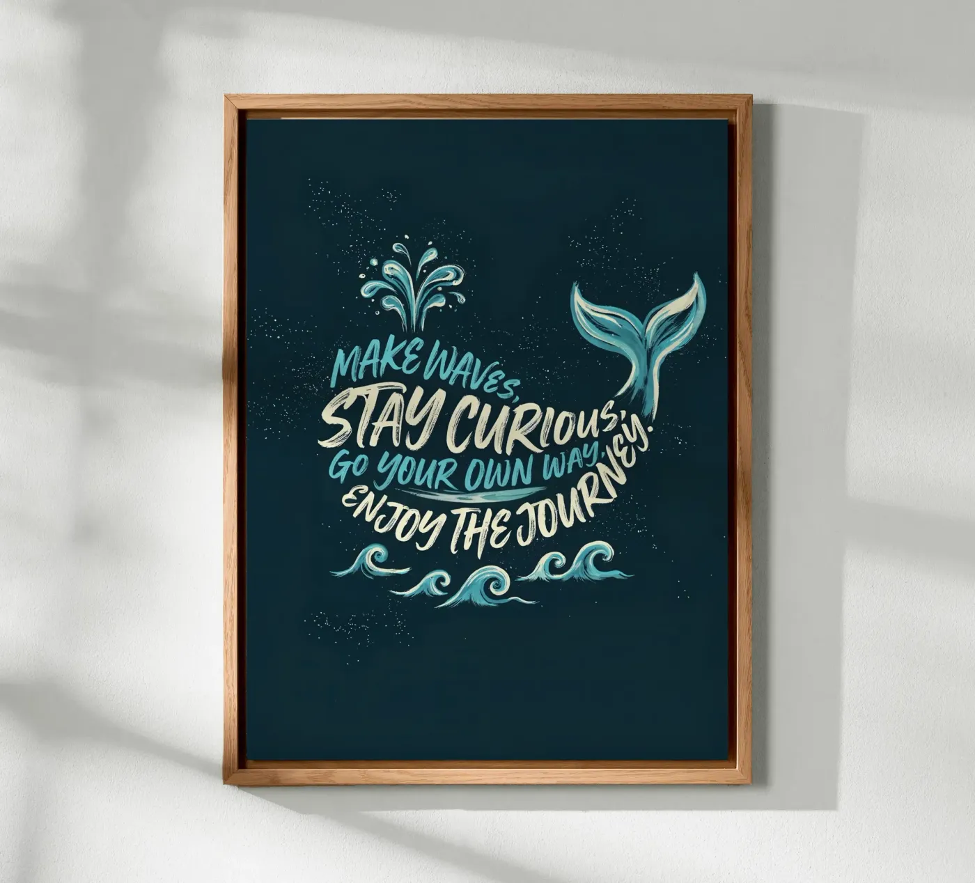 Make Waves Whale Typography Design forex plate by Klitzeklein