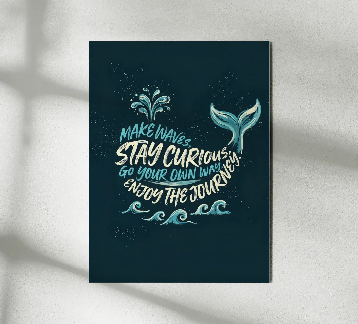 Make Waves Whale Typography Design forex plate by Klitzeklein