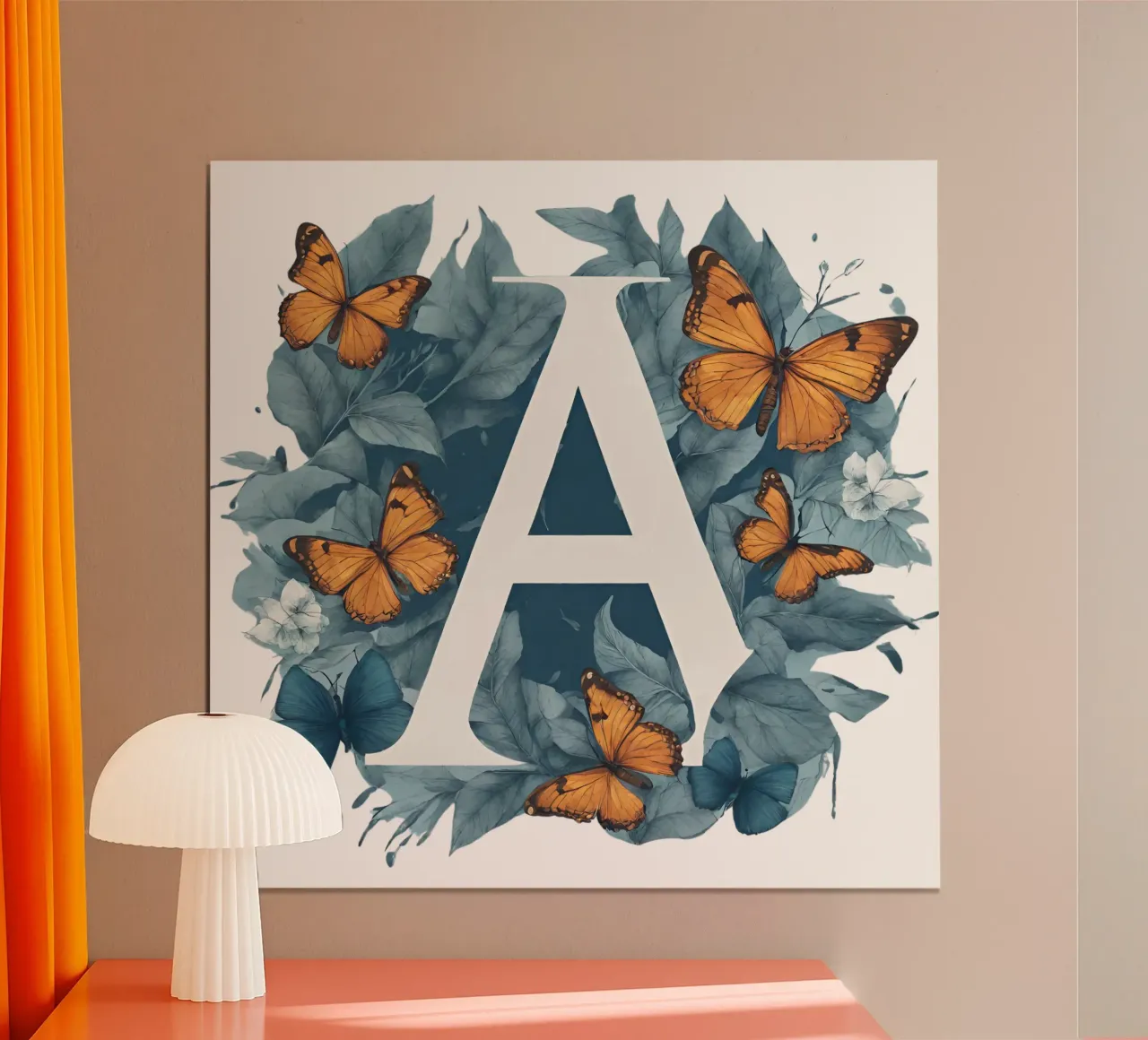 Blue butterfly A poster with aluminum frame by Shinery
