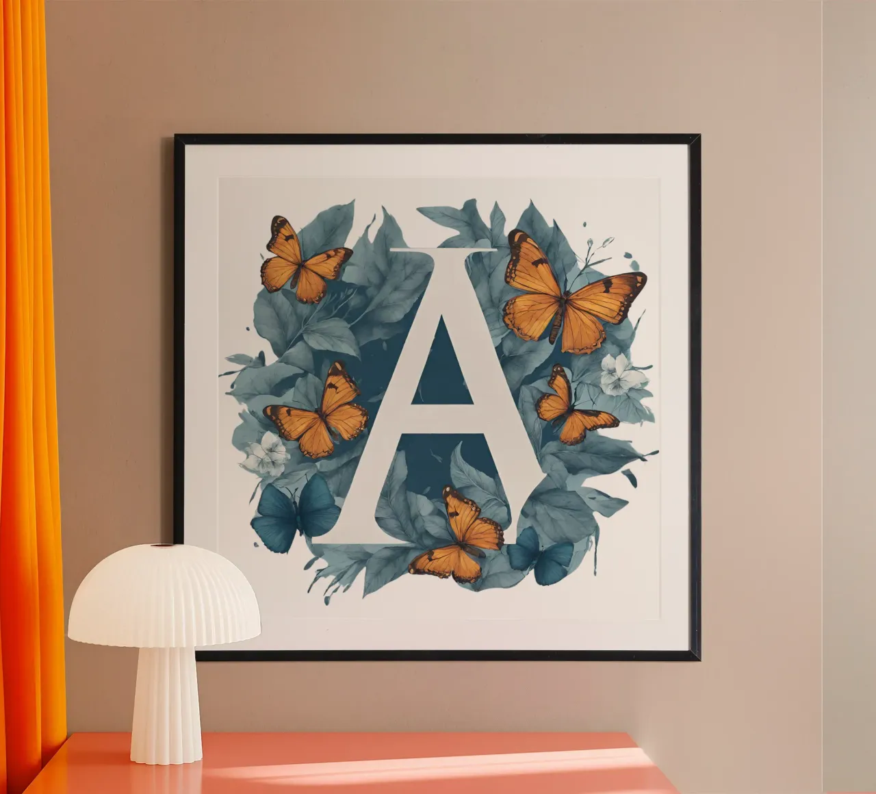 Blue butterfly A poster with aluminum frame by Shinery