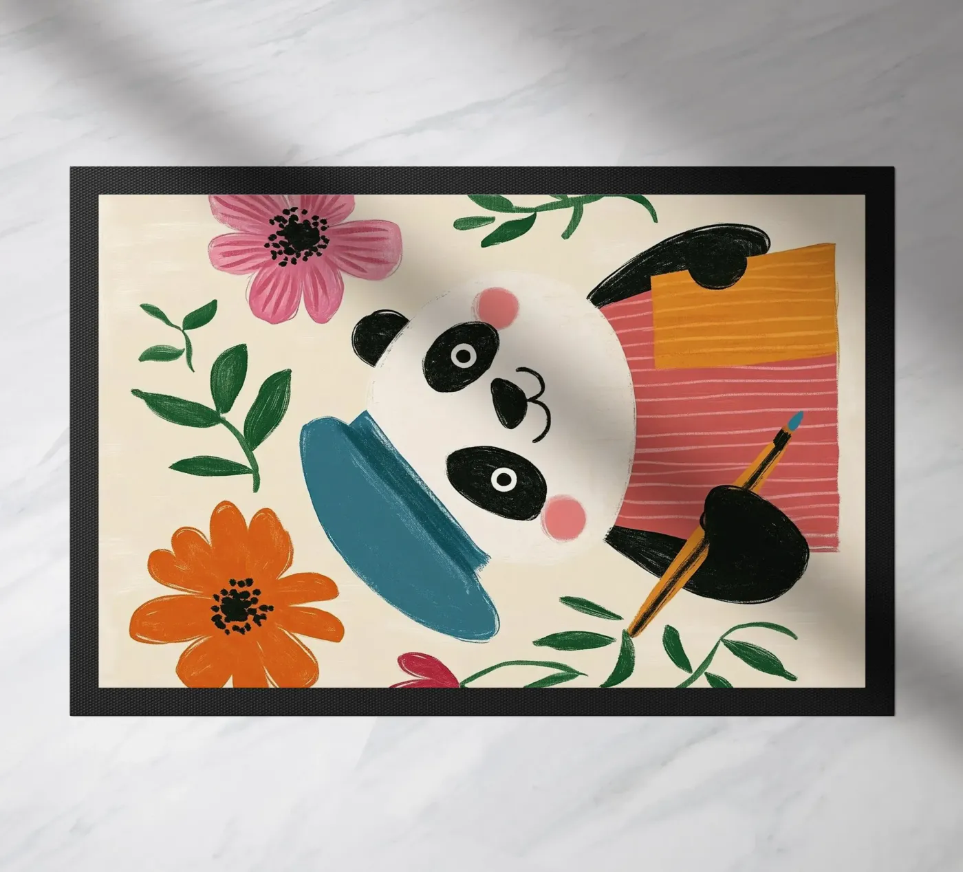 Panda Painter doormat by Lilo