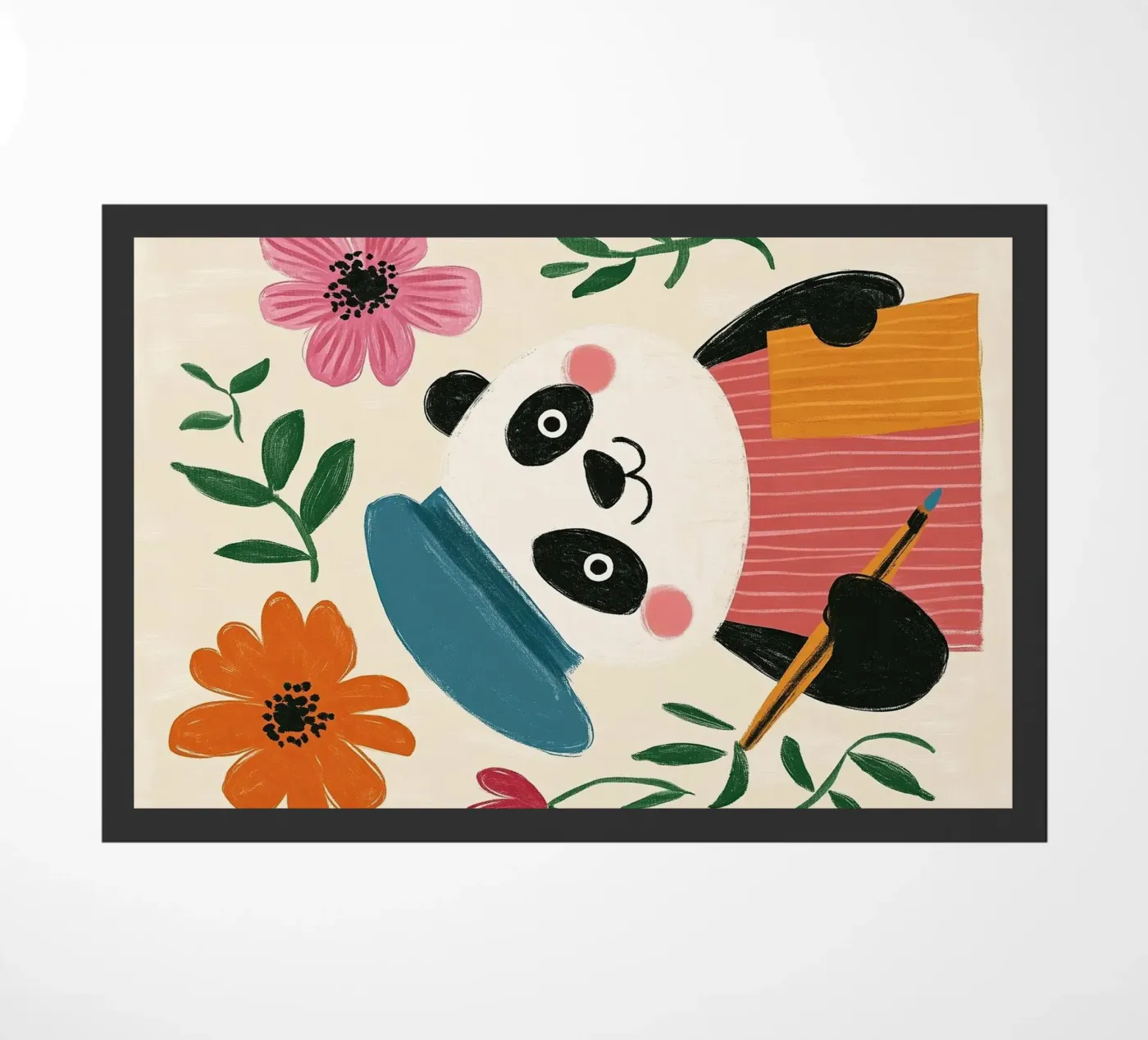 Panda Painter doormat by Lilo