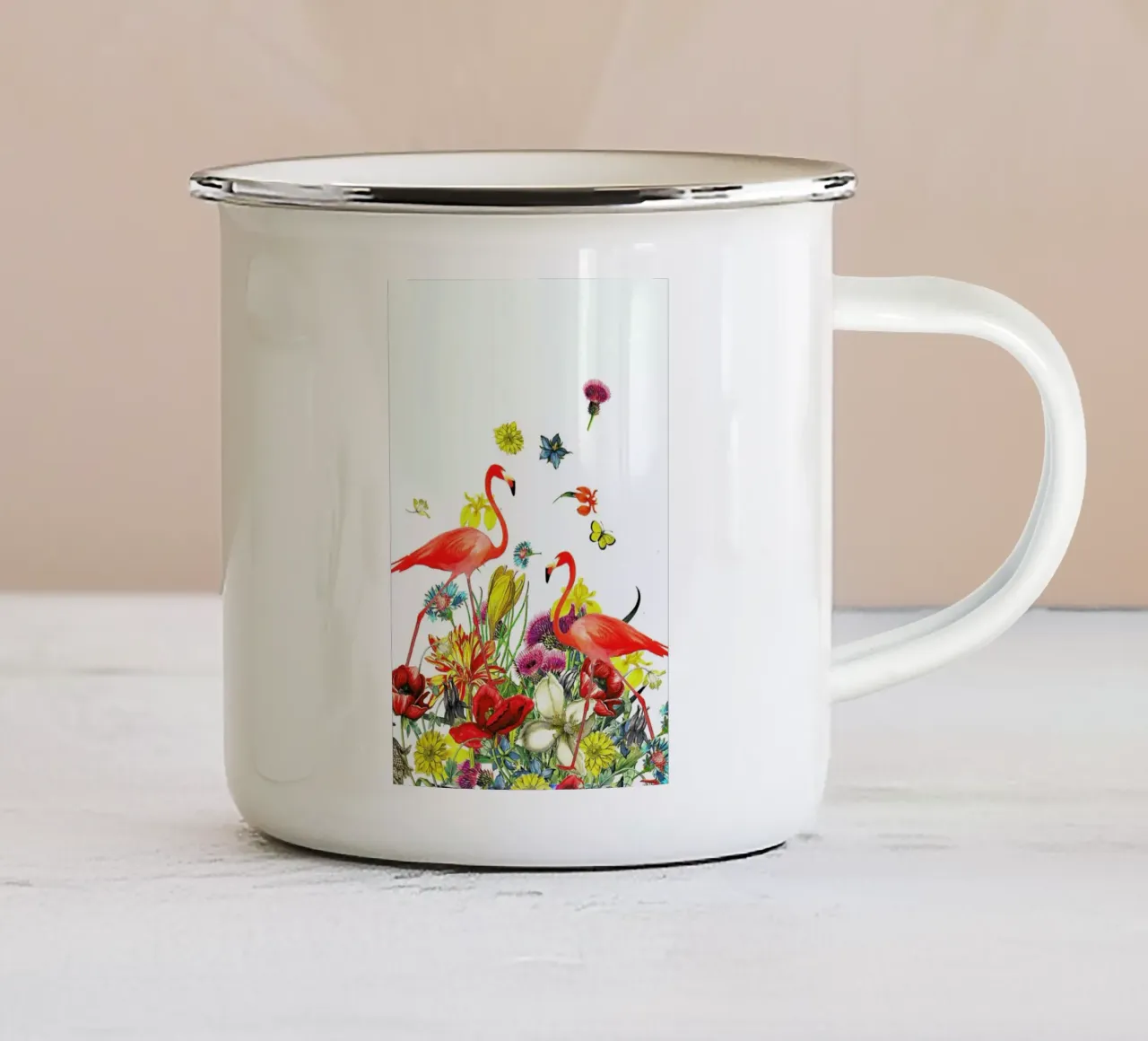 Flamingos tazza in smalto da Rococco LA