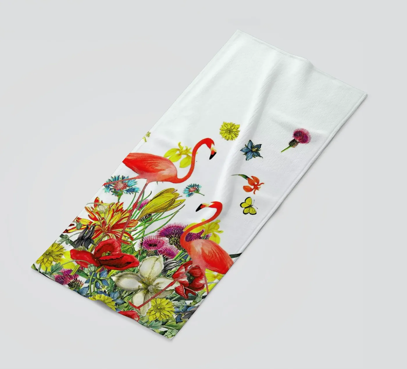 Flamingos beach towel by Rococco LA