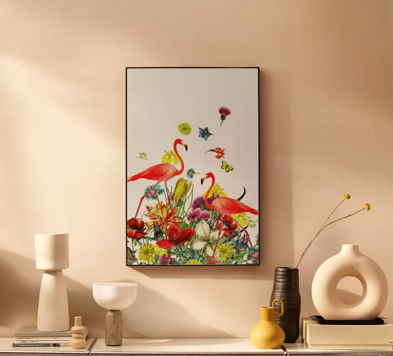 Flamingos acryl van Rococco LA