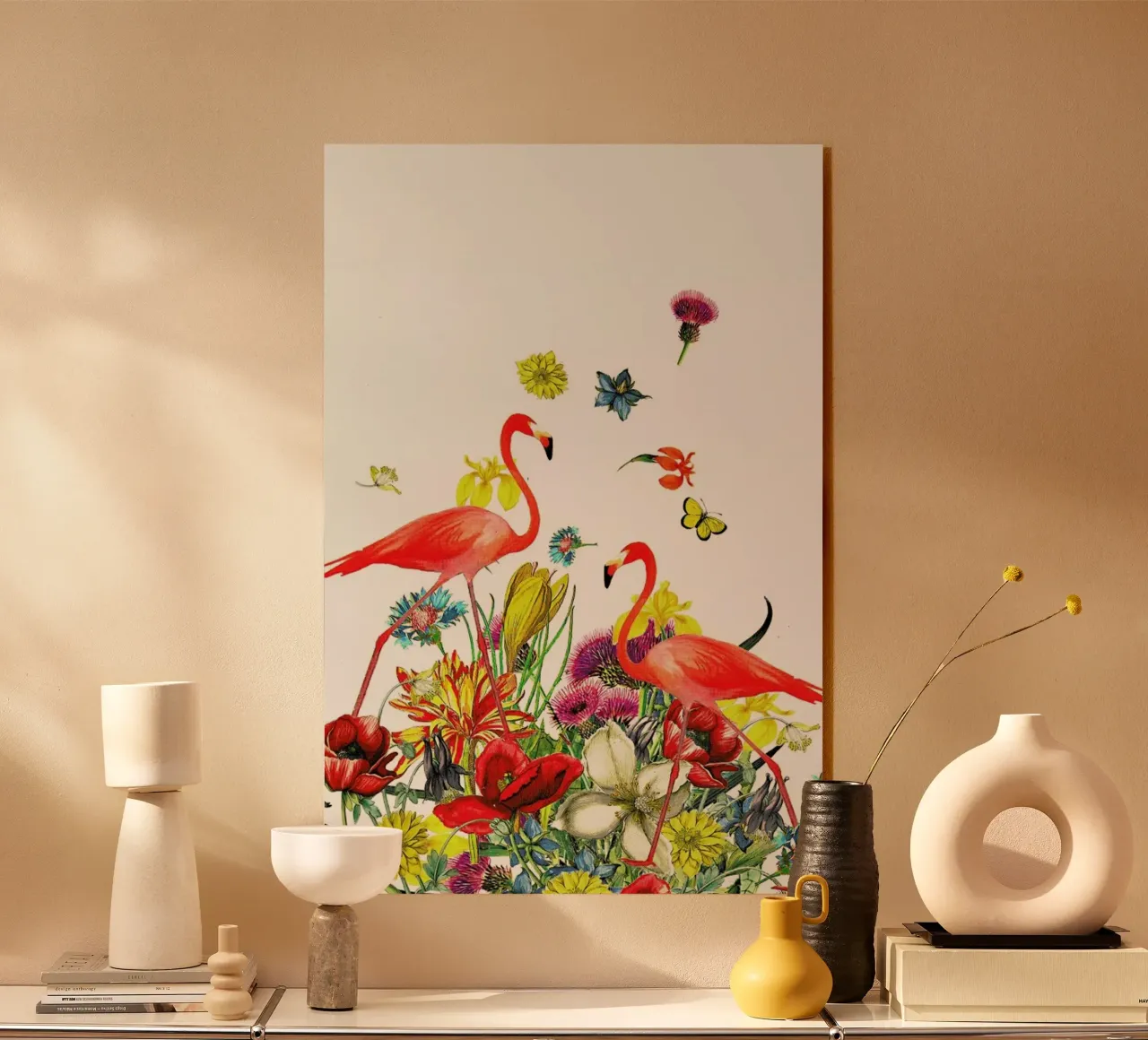 Flamingos acryl van Rococco LA