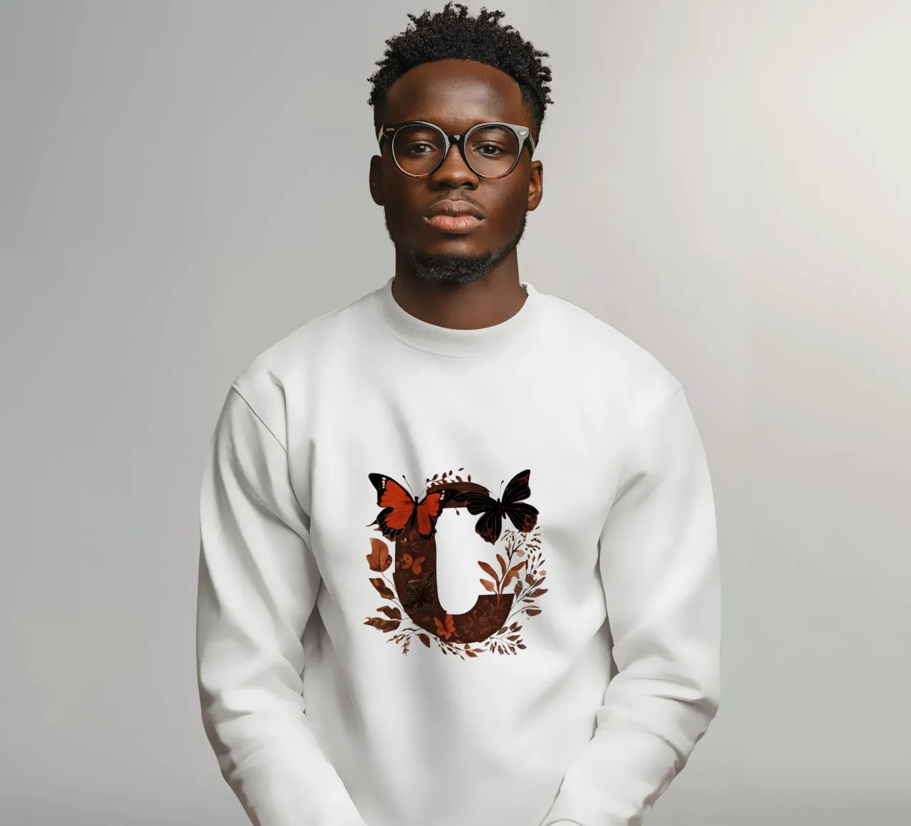 Roter Schmetterling C Sweatshirt von Shinery