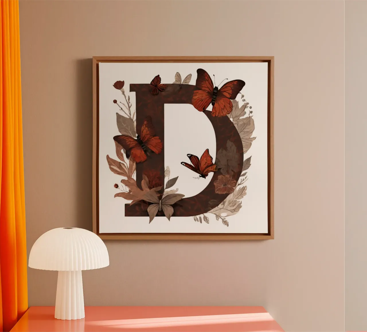 Roter Schmetterling D tela con Cornice a cassetta da Shinery