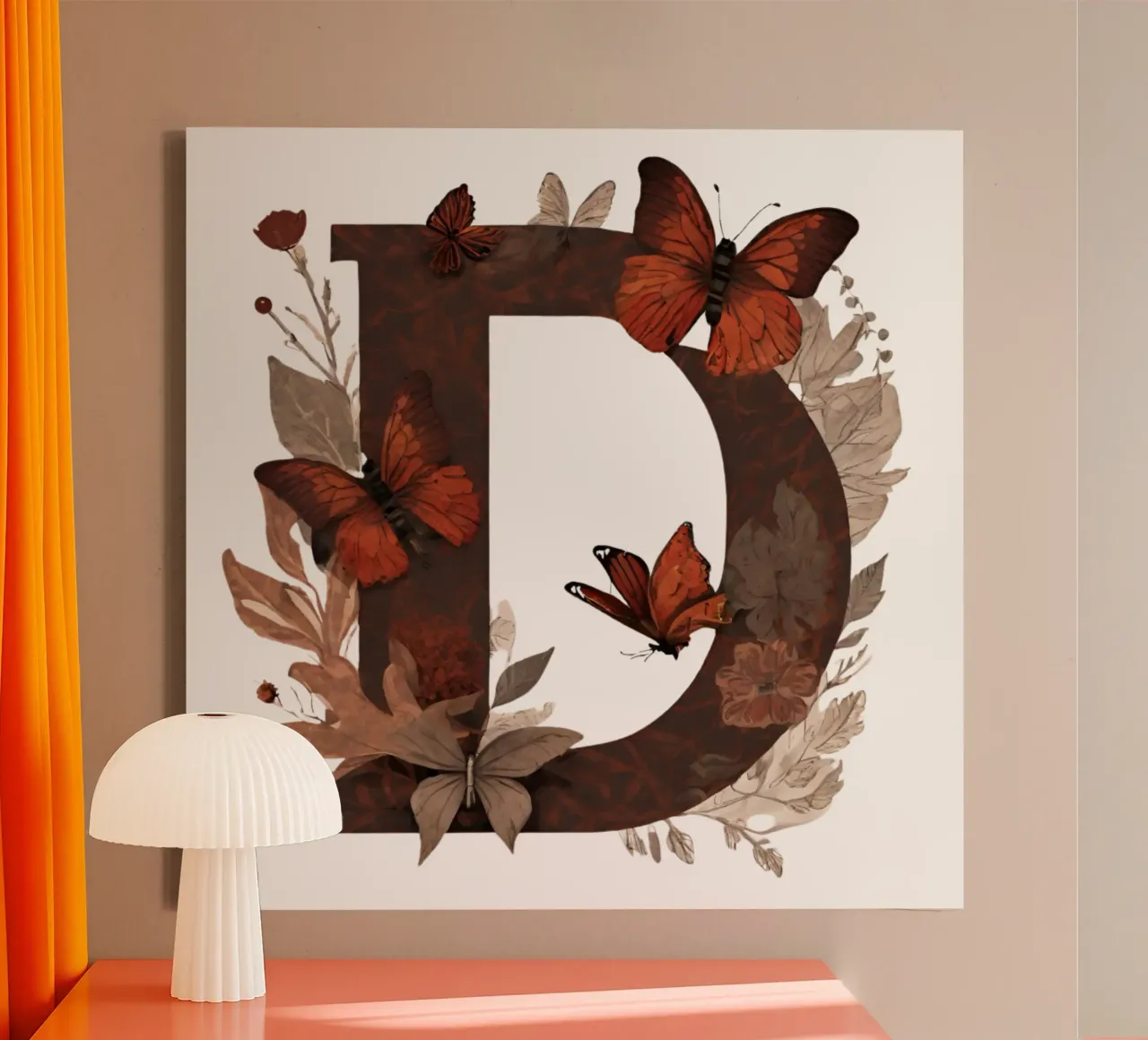 Roter Schmetterling D tela con Cornice a cassetta da Shinery