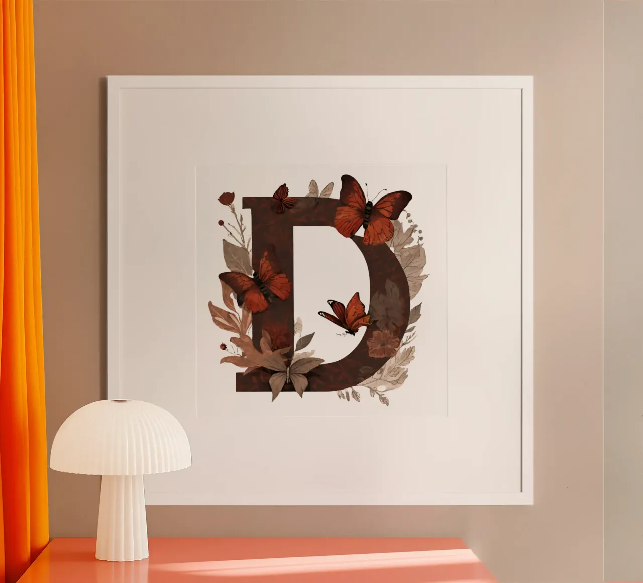 Roter Schmetterling D poster with aluminum frame by Shinery