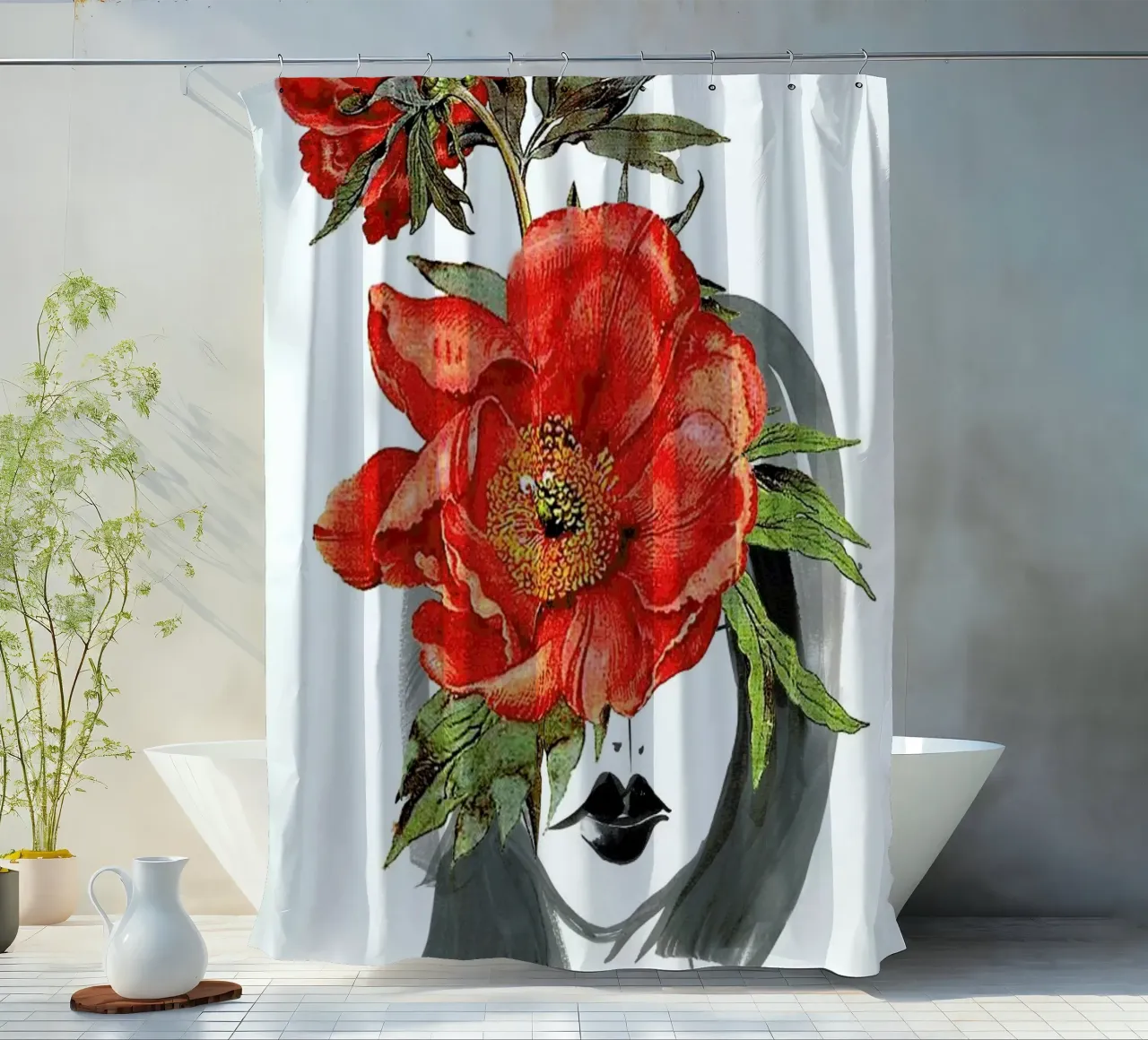 Look through the Flowers 2 shower curtain by Rococco LA