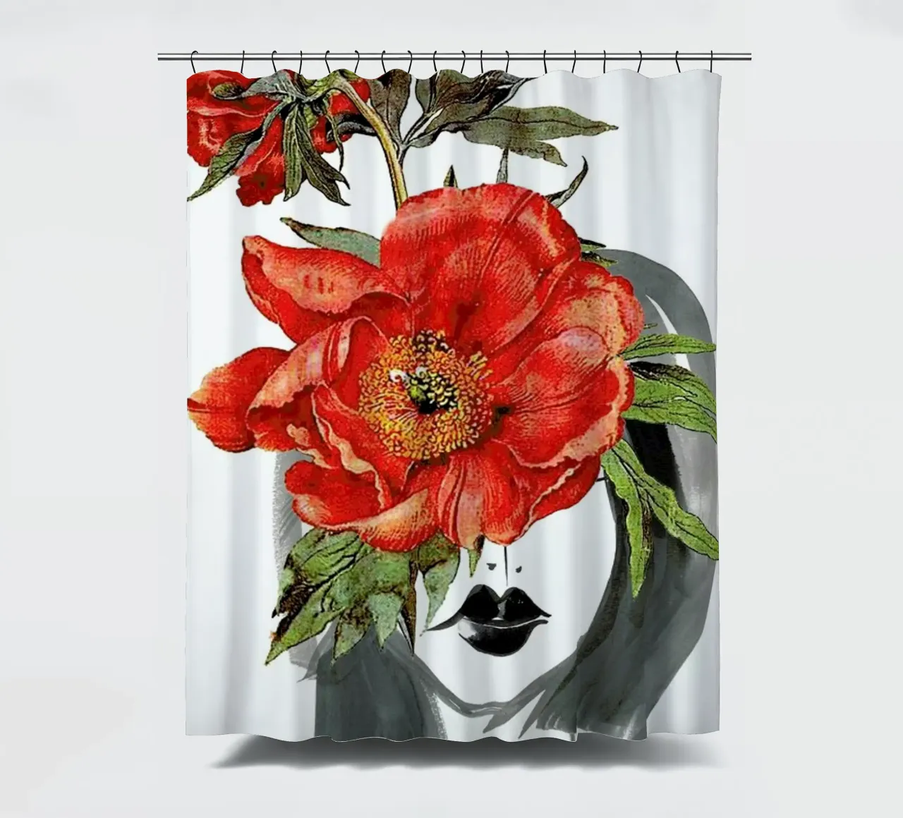 Look through the Flowers 2 shower curtain by Rococco LA