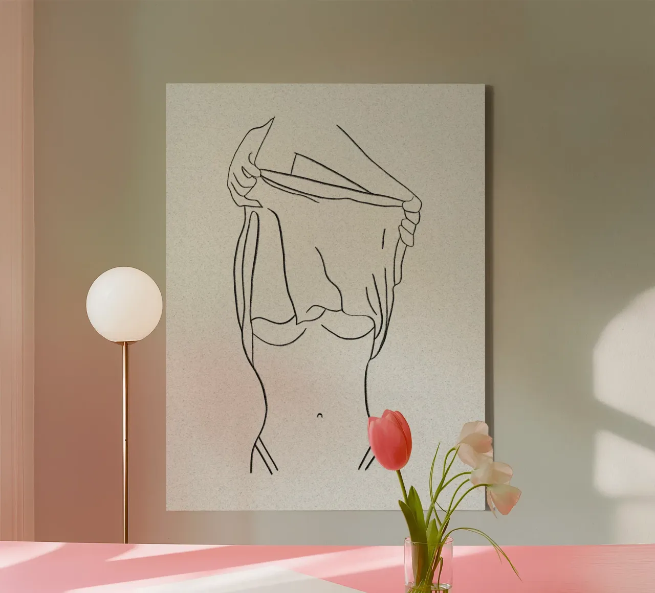 Donna mezza nuda tela con Cornice a cassetta da ArtDesign by KBK