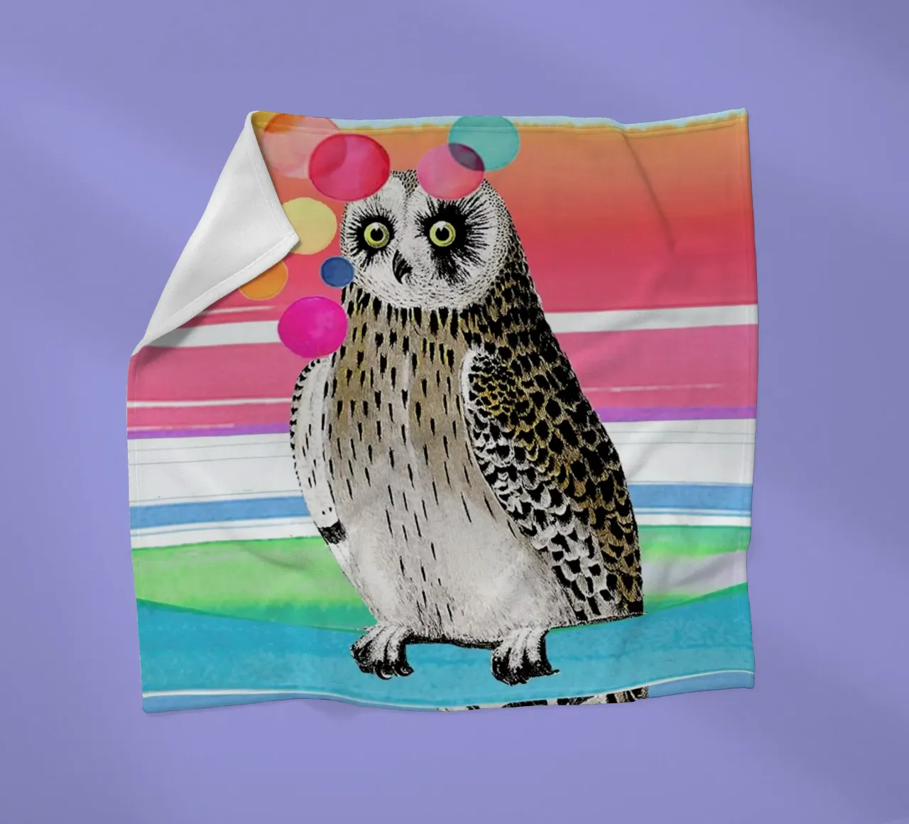 Merry Owl fleece blanket by Rococco LA