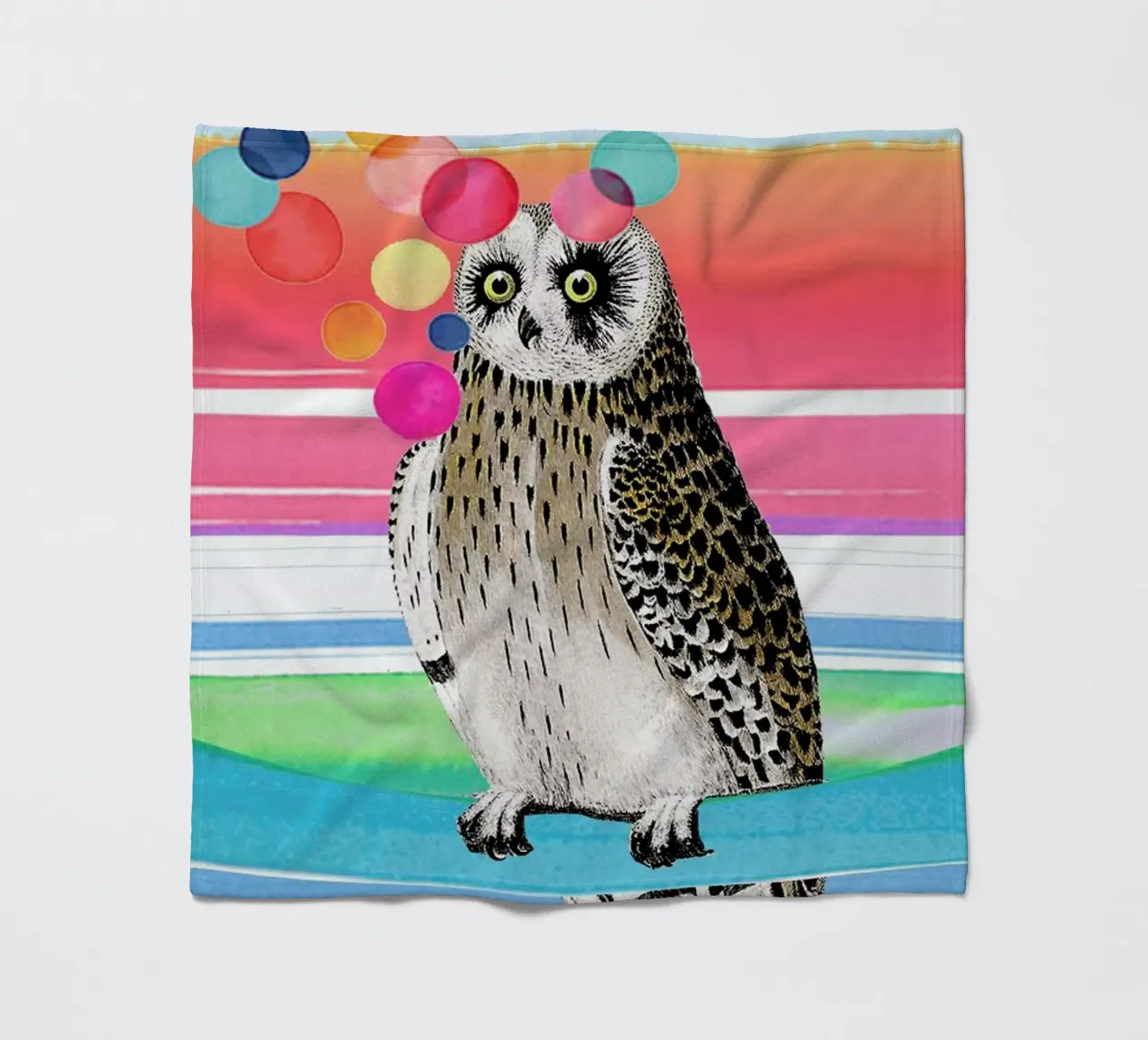 Merry Owl fleece blanket by Rococco LA