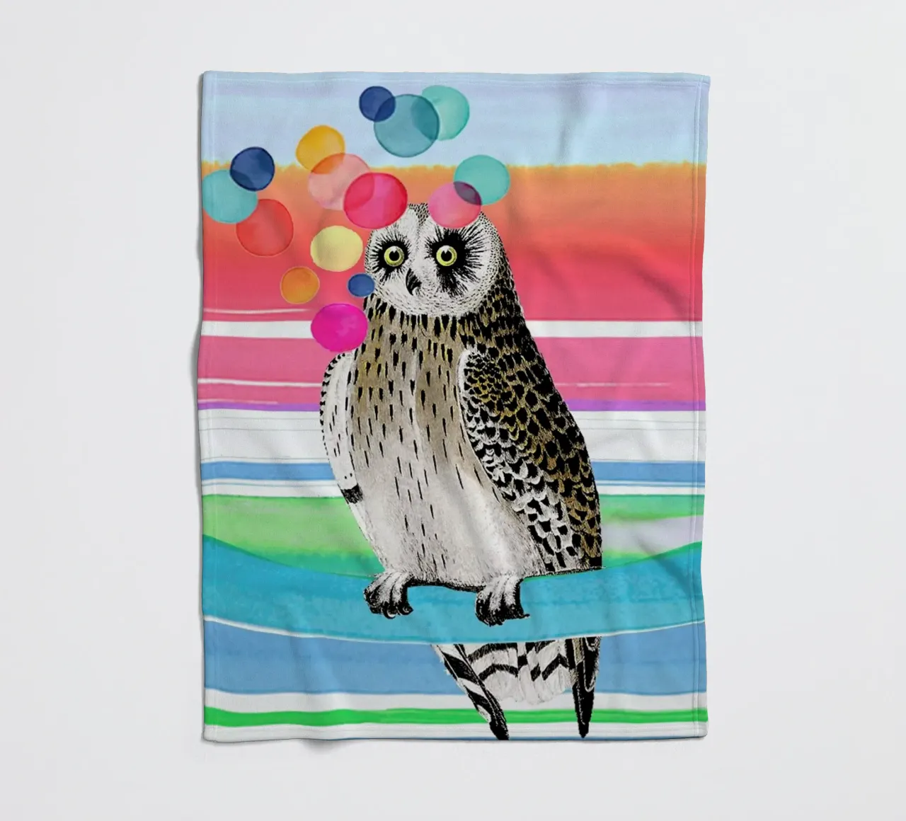 Merry Owl fleece blanket by Rococco LA