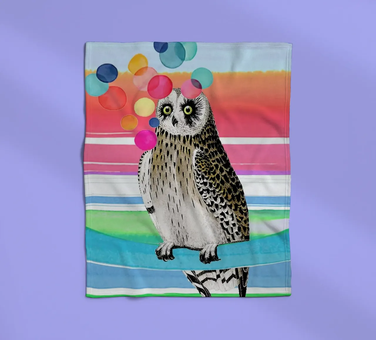 Merry Owl fleece blanket by Rococco LA