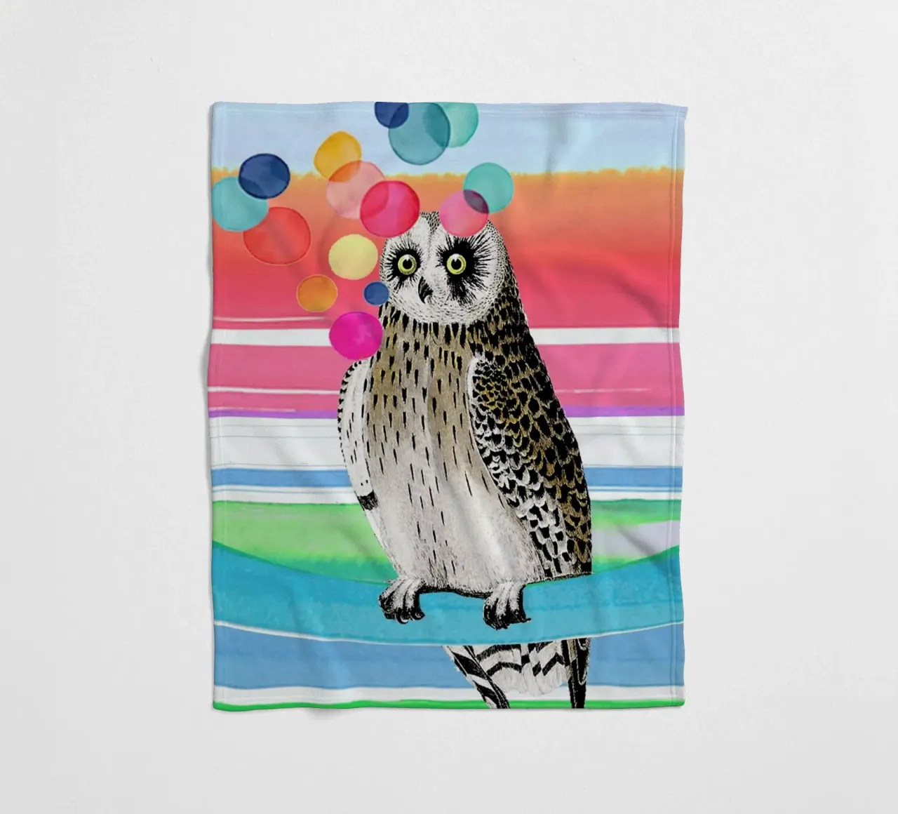 Merry Owl fleece blanket by Rococco LA
